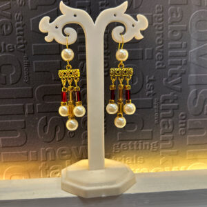 Golden Oxidized Pearl Drop Earrings for Women – Traditional & Festive Jewelry