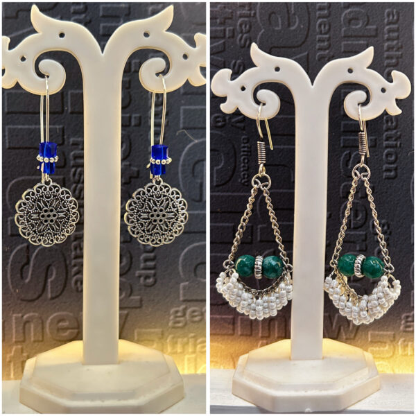 oxidised & silver chain earrings combo – lightweight casual wear earrings for girls