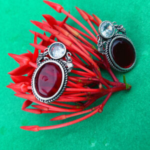Vintage Style Silver Replica Stud with Monalisa Stone